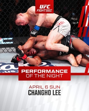 'K머신' <b>이창호</b>, <b>UFC 데뷔전</b>서 화끈한 2R <b>TKO승</b>...퍼포먼스 오브 더 나이...