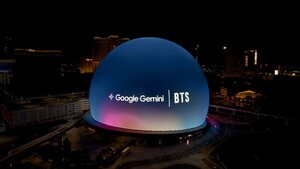 방탄소년단, <b>구글</b> AI '<b>제미나이</b>' 협업…라스베이거스 스피어 장식