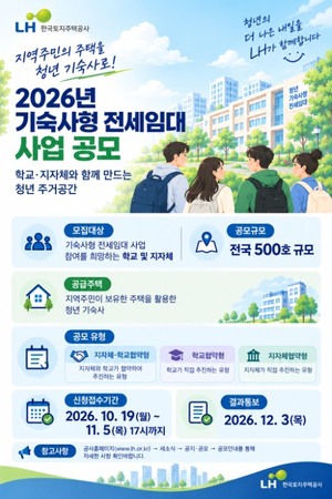 <b>LH</b>, 서울대와 기숙사형 <b>전세임대</b> 공급…공공기숙사 전국 <b>확대</b>